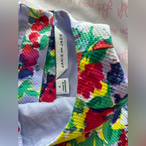 4, Janie and Jack Pink and Blue Pleated Sundress Sleeveless Halter - Picture 3 of 15